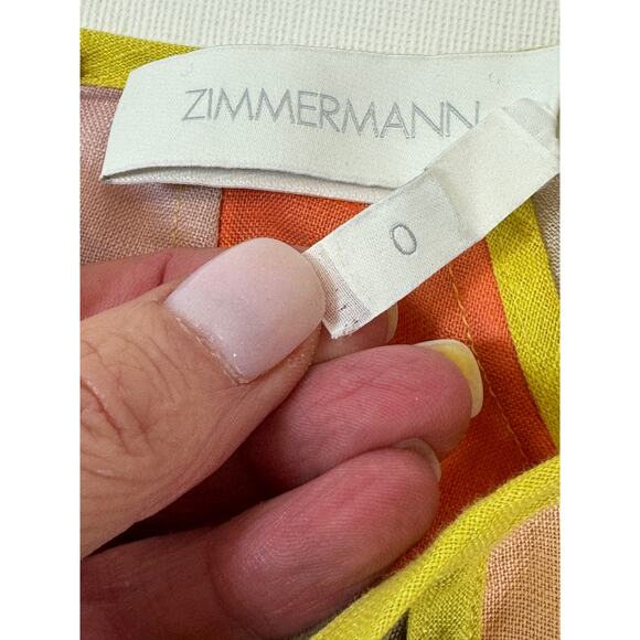 Zimmermann Lola Panelled Maxi Dress Womens 0 / 4 US Multicolor Belted Seashells - Picture 6 of 16